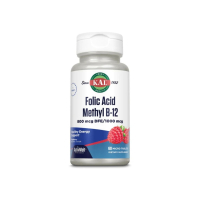 Фолієва кислота та метил В12 KAL Folic Acid Methyl B-12 (малина) 800 мкг, 60 мікротаблеток