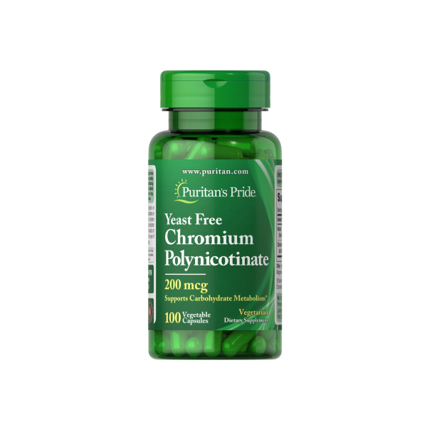Хром полінікотинат Puritan's Pride Chromium Polynicotinate Yeast Free, 200 мкг, 100 капсул