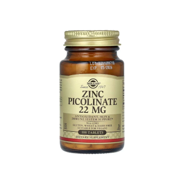 Пиколинат цинка Solgar Zinc Picolinate, 22 мг, 100 таблеток