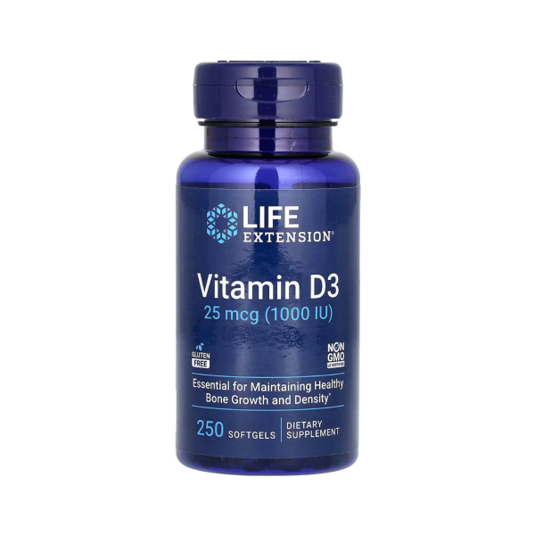 Вітамін Life Extension Vitamin D3, 25 мкг (1000 IU), 250 софтгелів