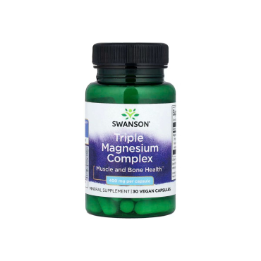 Потрійний комплекс магнію Swanson Triple Magnesium Complex, 400 мг, 30 капсул