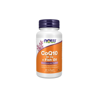 Коензим + омега-3 Now Foods CoQ10 with Omega-3, 60 мг, 60 софтгелів