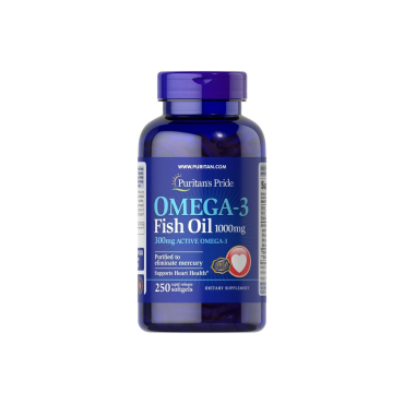 Омега-3 Puritan's Pride Omega 3, 1000 мг, 250 софтгелей