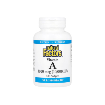 Вітамін Natural Factors Vitamin A, 10000 IU (3000 мкг) 180 капсул