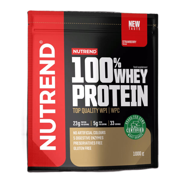Протеин Nutrend 100% Whey Protein (клубника) 1000 г