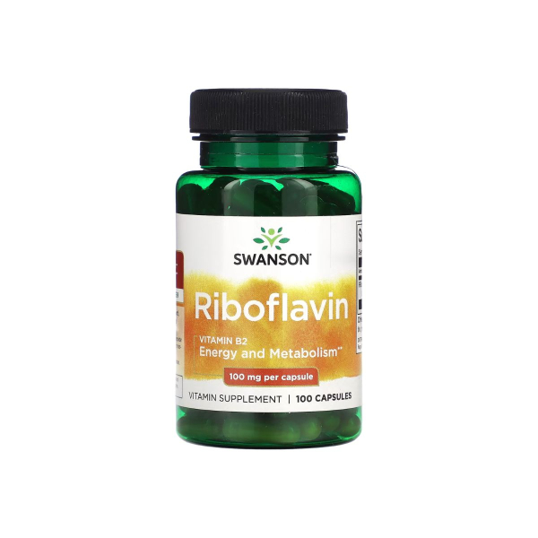 Вітамін Swanson Riboflavin Vitamin B2, 100 мг, 100 капсул