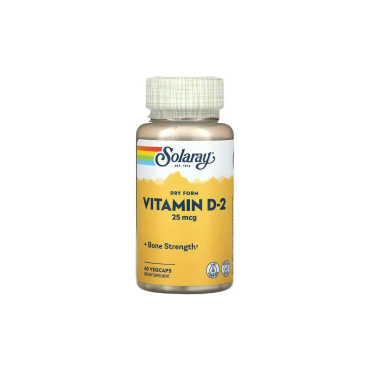 Витамин D2 Solaray Vitamin D-2, 25 мкг, 60 капсул