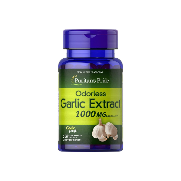 Екстракт часнику без запаху Puritan's Pride Odorless Garlic, 1000 мг, 100 софтгелів