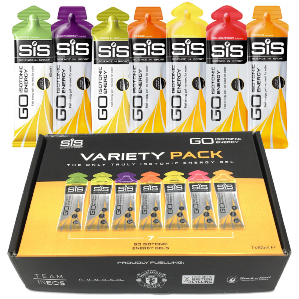 Набір із 7 енергетичних гелів SiS Go Variety Pack, 7 x 60 мл