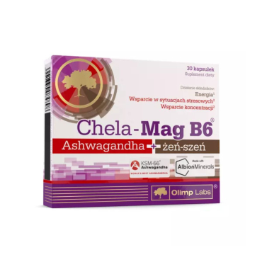 Магний и витамин В6 Olimp Chela-Mag B6 Ashwagandha + Ginseng, 30 капсул