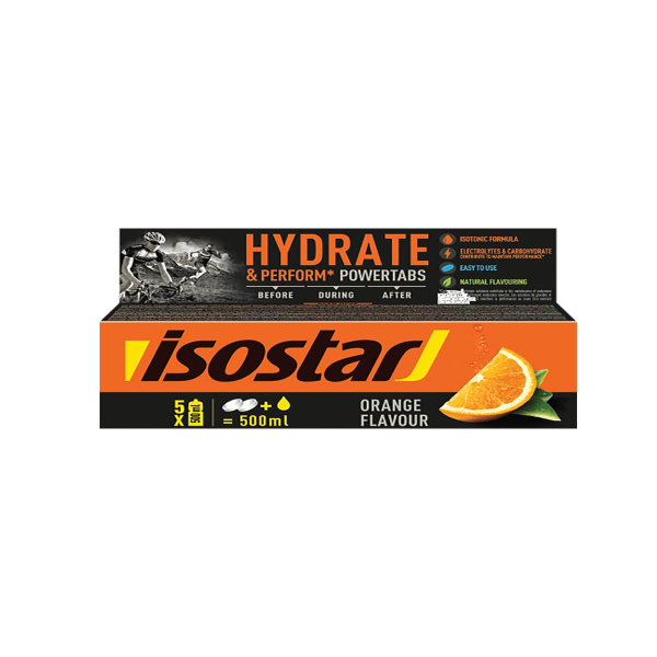Шипучие таблетки Isostar Hydrate & Perform Powertabs (апельсин) 10 таблеток