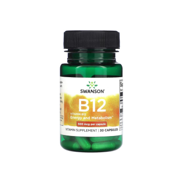 Витамин Swanson Vitamin B12, 500 мкг, 30 капсул