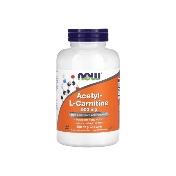 Ацетил L-карнітин Now Foods Acetyl L-Carnitine, 500 мг, 200 капсул
