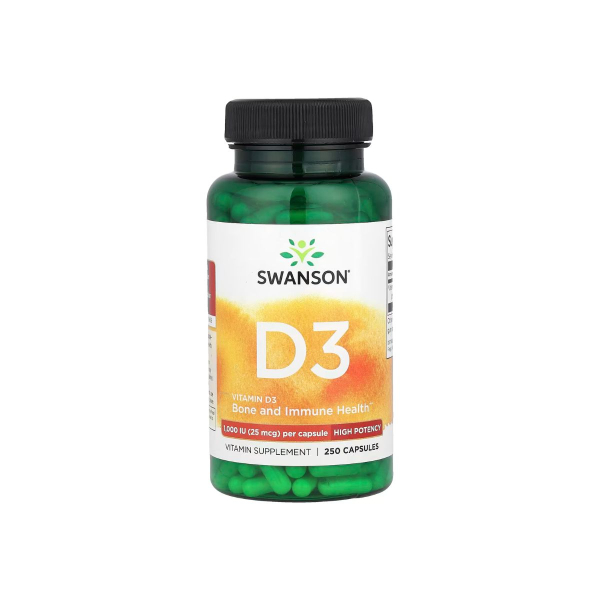 Витамин Swanson Vitamin D3 High Potency 1000 IU, 25 мкг, 250 капсул