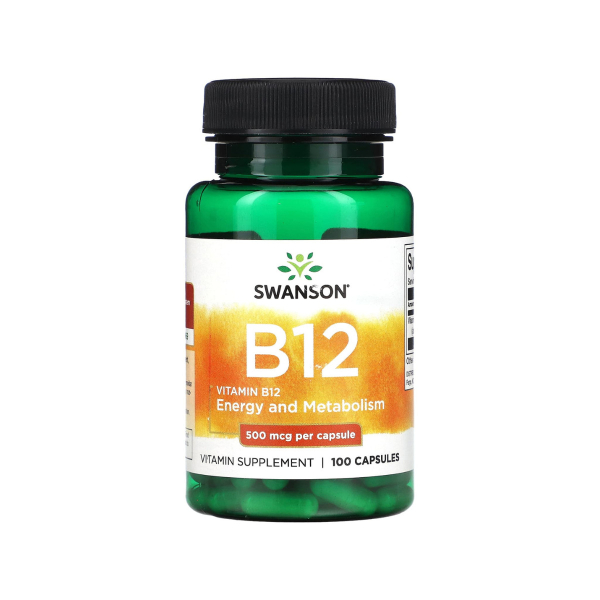 Витамин Swanson Vitamin B12, 500 мкг, 100 капсул