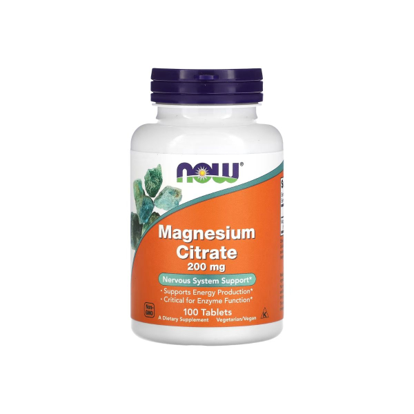 Цитрат магнію Now Foods Magnesium Citrate, 200 мг, 100 таблеток