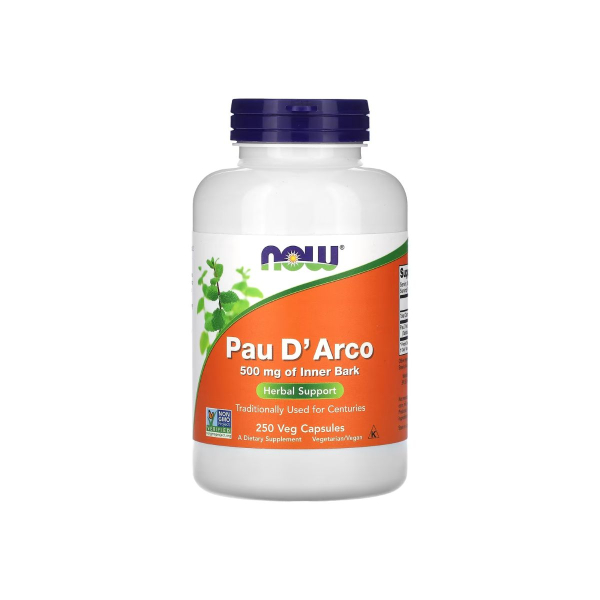 Кора мурашиного дерева Now Foods Pau D’Arco, 500 мг, 100 капсул