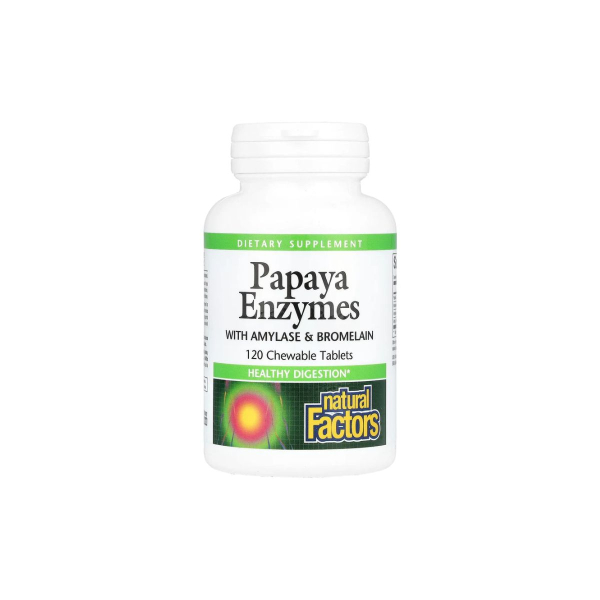 Ферменти папайї Natural Factors Papaya Enzyme, 120 жувальних таблеток