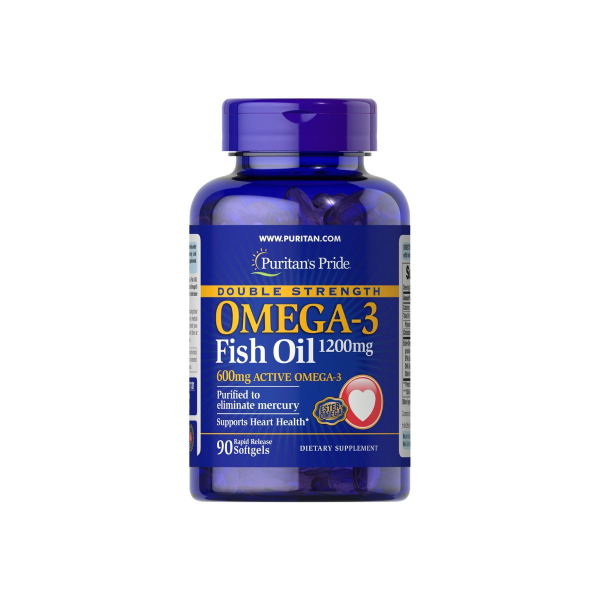 Омега 3 Puritan's Pride Double Strength Omega-3 Fish Oil, 1200/600, 90 софтгелів
