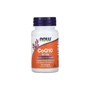 Коензим Now Foods Coenzyme Q10, 50 мг + VIT E, 50 капсул