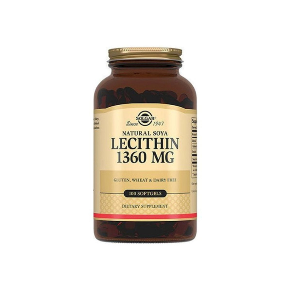 Лецитин соєвий Solgar Lecithin, 1360 мг, 100 софтгелів