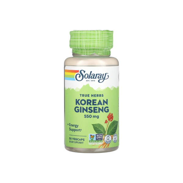 Корінь корейського женьшеню Solaray Korean Ginseng Root, 550 мг, 50 капсул