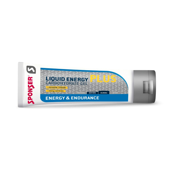 Гель вуглеводний з кофеїном Sponser Liquid Energy Gels Plus (нейтральний) 70 г