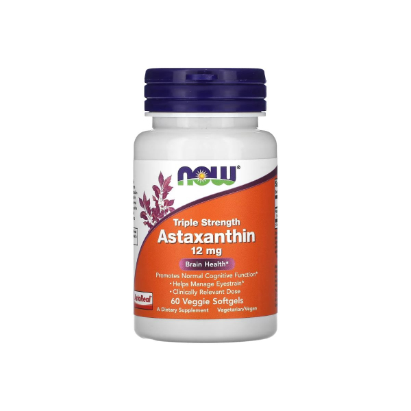Астаксантин Now Foods Astaxanthin, 12 мг, 60 софтгелів