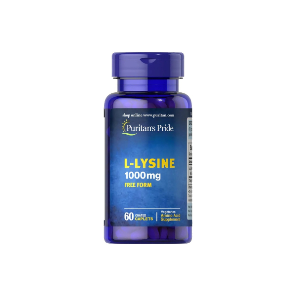Лізин Puritan's Pride L-Lysine, 1000 мг, 60 каплетів