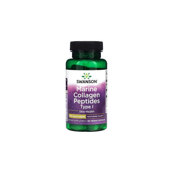 Морський колаген Swanson Marine Collagen Peptides Type I with Morikol, 500 мг, 60 капсул