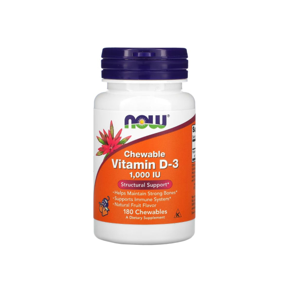 Вітамін Now Foods Vitamin D-3, 1000 IU (фрукти) 180 жувальних вітамінів