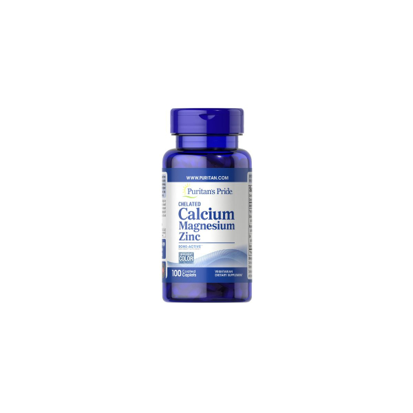 Мультимінеральний комплекс Puritan's Pride Chelated Calcium Magnesium Zinc, 100 капсул