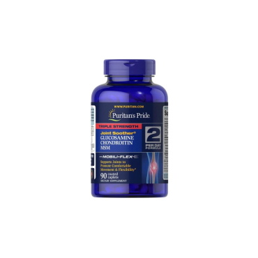 Для здоров'я суглобів Puritan's Pride Glucosamine Chondroitin MSM Triple Strength, 90 капсул 