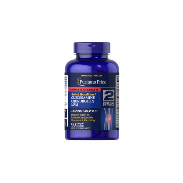 Для здоров'я суглобів Puritan's Pride Glucosamine Chondroitin MSM Triple Strength, 90 капсул 