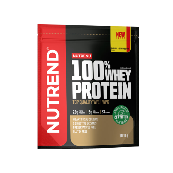 Протеин Nutrend 100% Whey Protein (банан + клубника) 1000 г