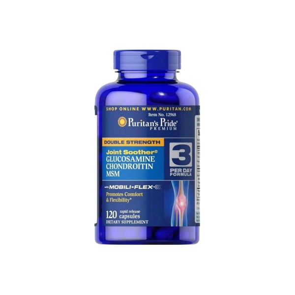 Комплекс для суглобів Puritan's Pride Double Strength Glucosamine, Chondroitin & MSM, 120 капсул
