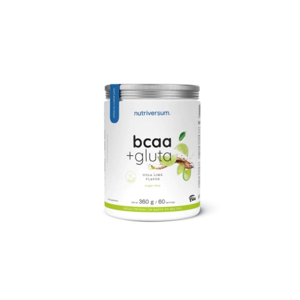 Амінокислоти Nutriversum BCAA + GLUTA sugar free (кола - лайм) 360 г 