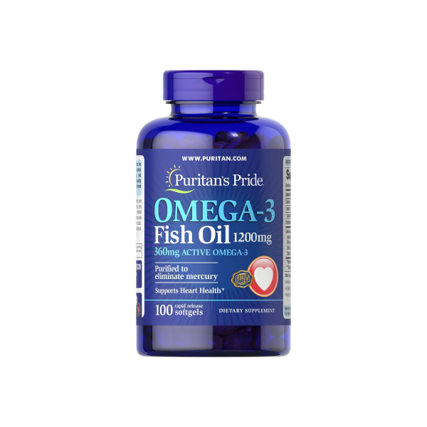 Омега 3 Puritan's Pride Omega-3 Fish Oil, 1200 мг, 100 софтгелів