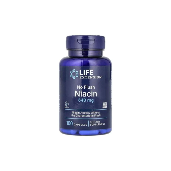 Ниацин Life Extension No Flush Niacin, 640 мг, 100 капсул