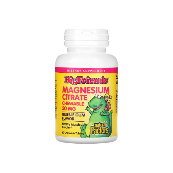 Цитрат магнію для дітей Natural Factors Big Friends Magnesium Citrate 60 жувальних таблеток