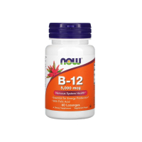 Вітаміни Now Foods B-12 5000 mcg + Folic Acid, 60 жувальних вітамінів