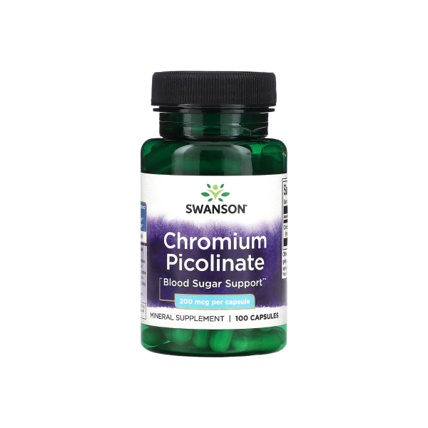Піколінат хрому Swanson Chromium Picolinate, 200 мкг, 100 капсул