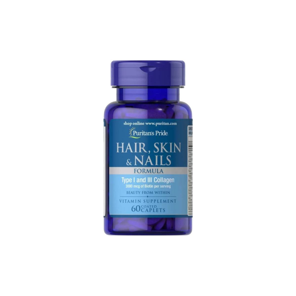 Комплекс для волосся та нігтів Puritan's Pride Hair, Skin & Nails Formula, 60 капсул 