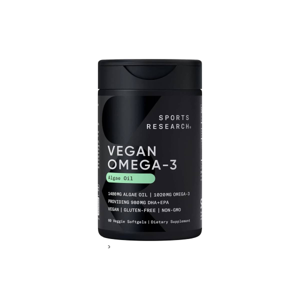 Омега-3 Sports Research Vegan Omega-3, 1400 мг, 60 софтгелів
