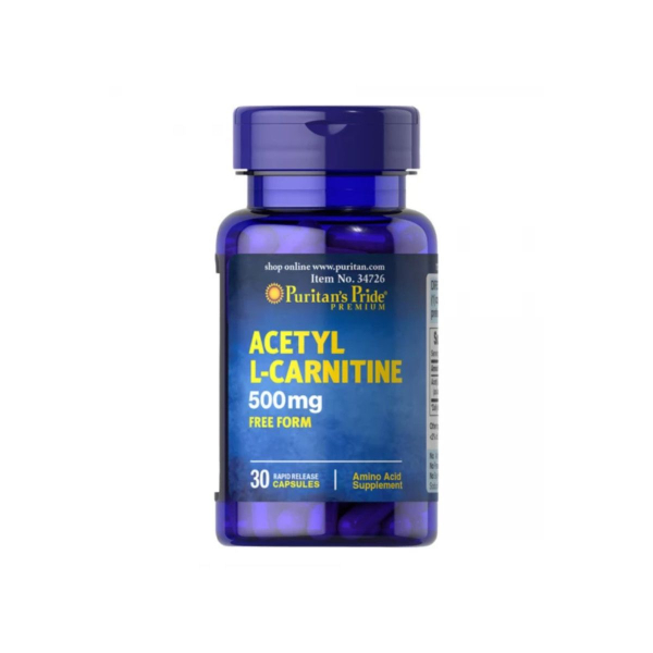 Ацетил L-Карнітин Puritan's Pride Acetyl L-Carnitine 500 мг, 30 капсул