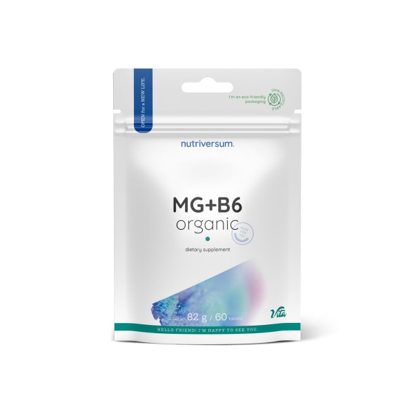 Магній та вітамін B6 Nutriversum MG + B6 Organic, 60 таблеток 