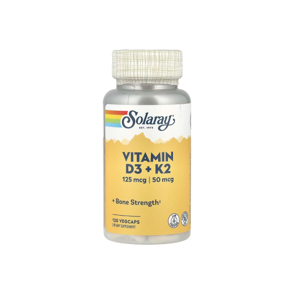 Вітамін Solaray Vitamin D3 + K2, 120 капсул