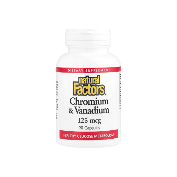 Хром і ванадій Natural Factors Chrom & Vanadium, 125 мкг, 90 капсул