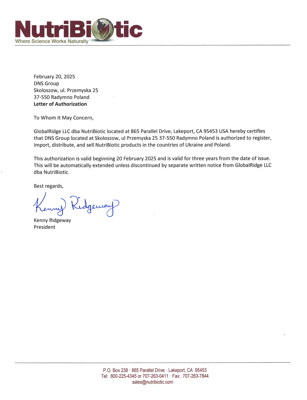 DSN Authorization Letter
